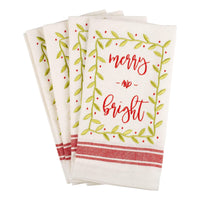 Christmas Holly Napkins Set of 4 - GLORY HAUS 