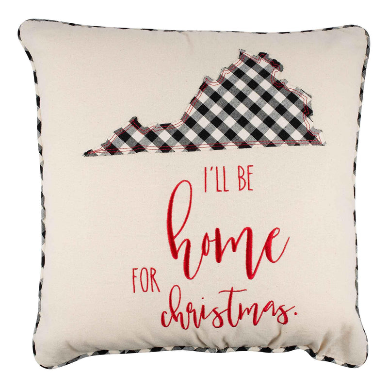 I'll Be Home Christmas Virginia Pillow - GLORY HAUS 