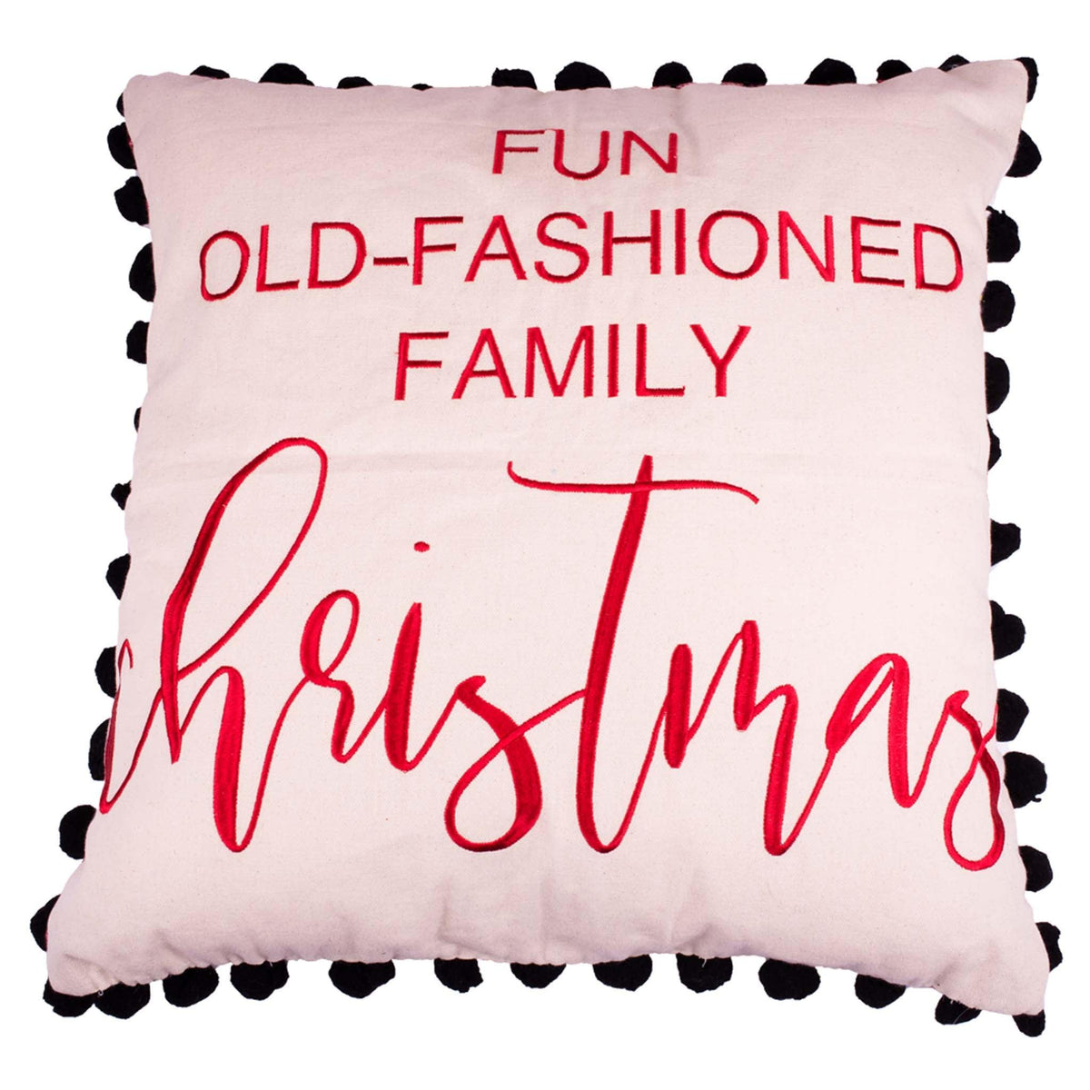 Fun Old-Fashioned Family Christmas Pillow - GLORY HAUS 