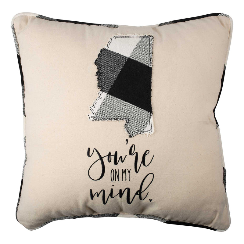 You're on My Mind Mississippi Pillow - GLORY HAUS 