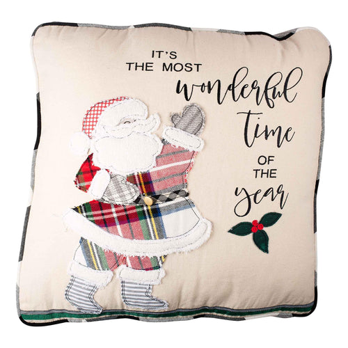 Santa Most Wonderful Time Year Pillow - GLORY HAUS 