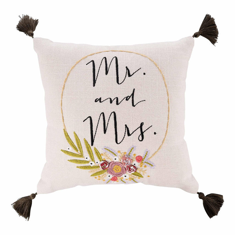 Mr. and Mrs. Wreath Pillow - GLORY HAUS 