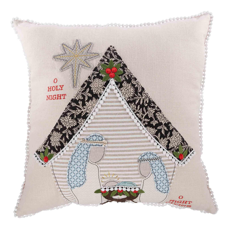 Nativity O Holy Night Pillow - GLORY HAUS 