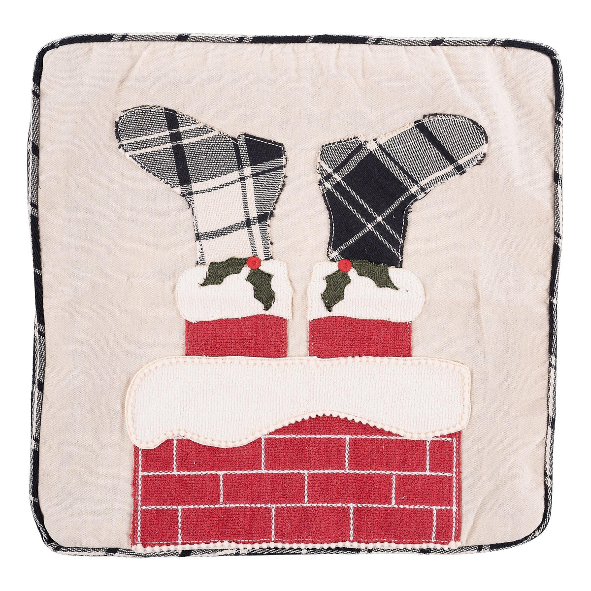 Santa Down The Chimney Pillow - GLORY HAUS 