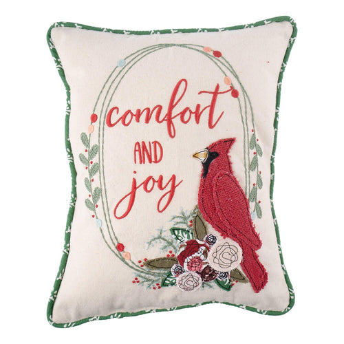 Red Bird Christmas Comfort & Joy Pillow - GLORY HAUS 