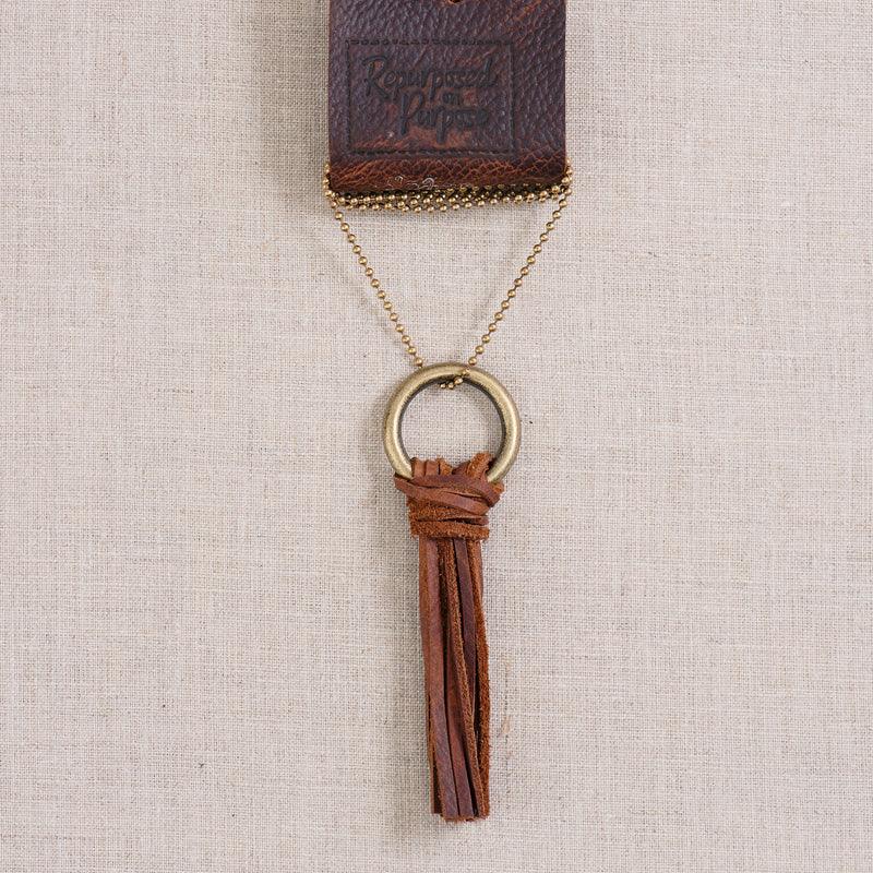 ROP-Leather Tassle Necklace - GLORY HAUS 