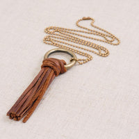 ROP-Leather Tassle Necklace - GLORY HAUS 