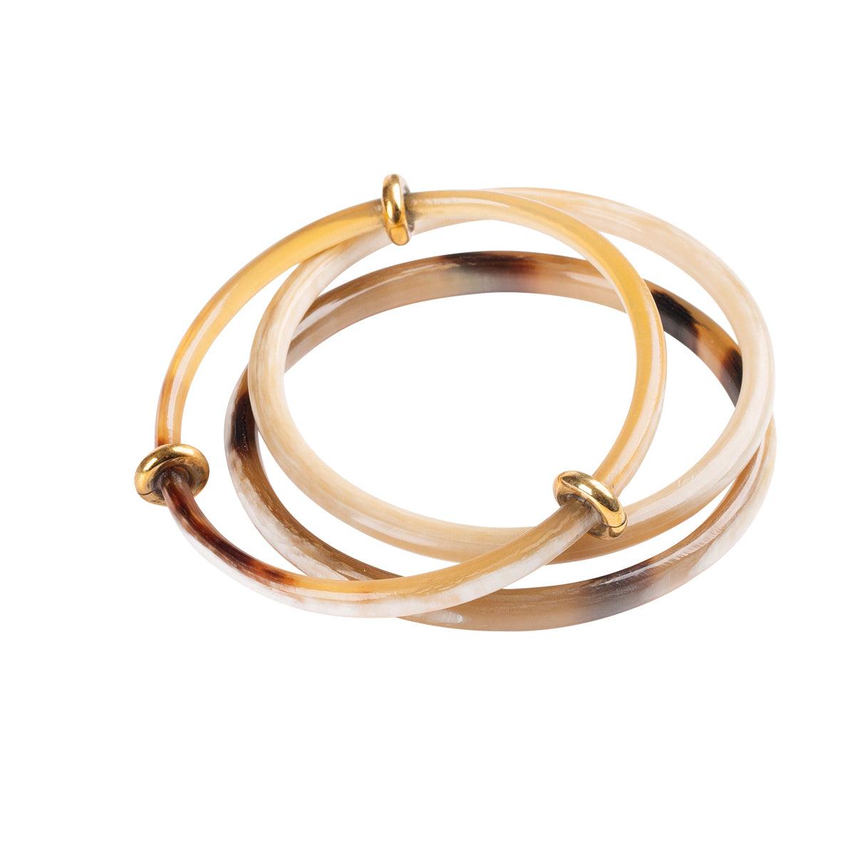 Brown Horn Bangle Set - GLORY HAUS 