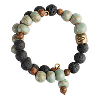 Robin Blue Clay and Lava Bead Bracelet - GLORY HAUS 