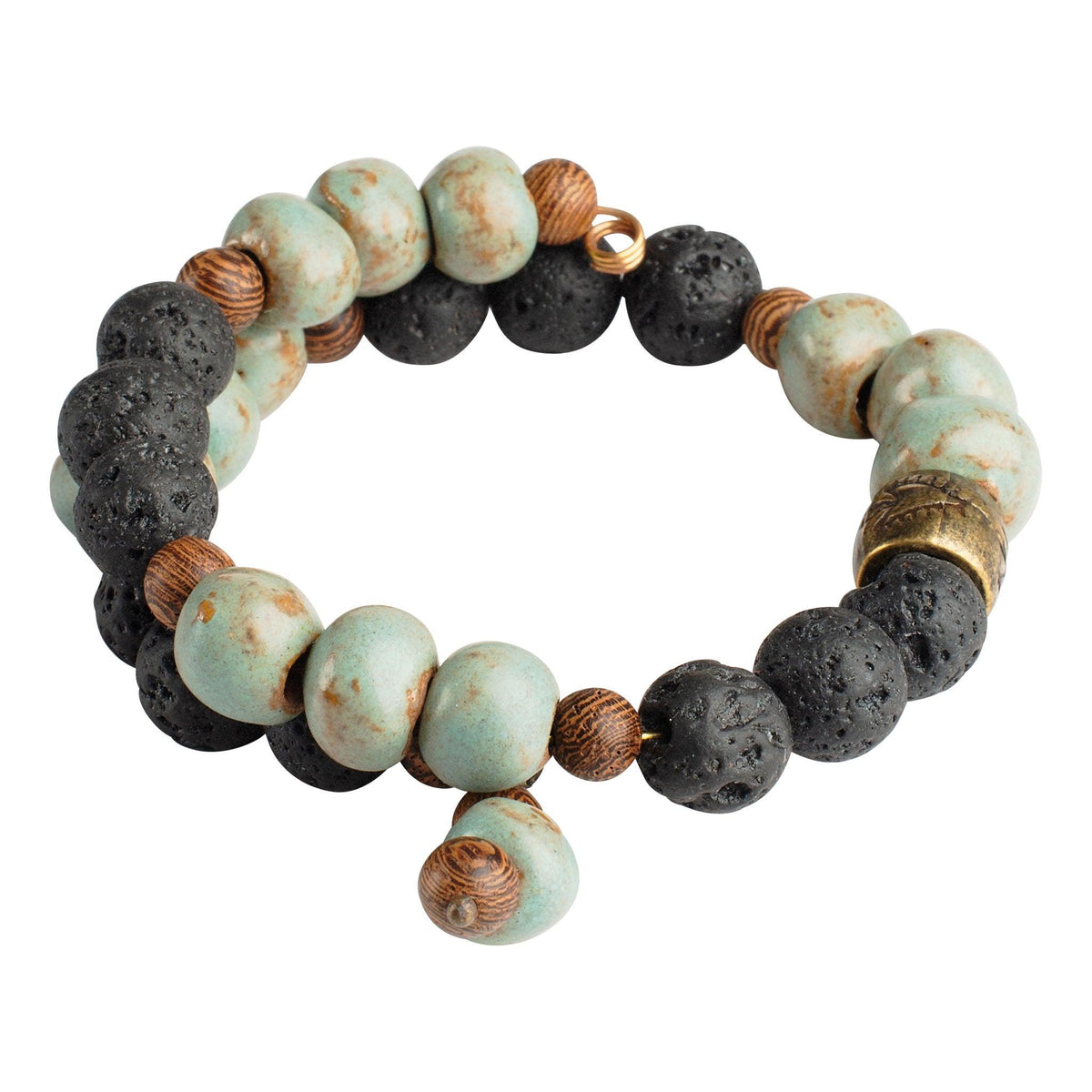 Robin Blue Clay and Lava Bead Bracelet