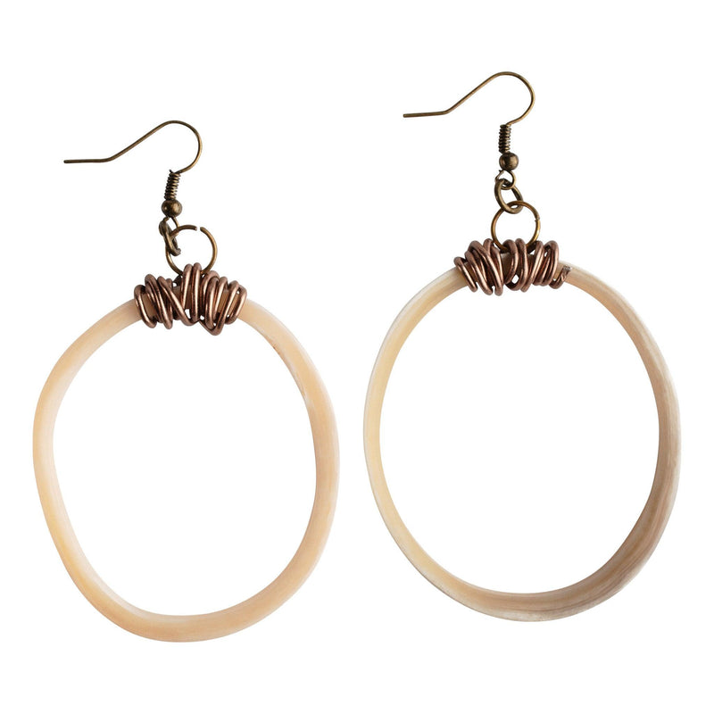 Simple Circle Horn Hoop Earring - GLORY HAUS 