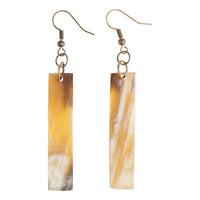 Brown Horn Rectangle Earrings - GLORY HAUS 