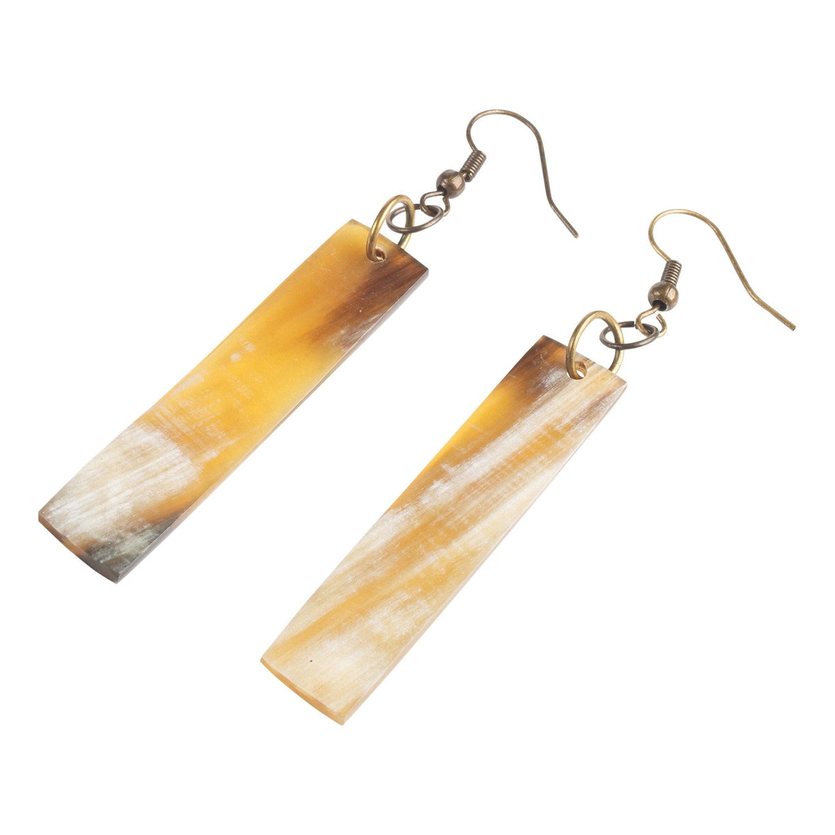 Brown Horn Rectangle Earrings - GLORY HAUS 