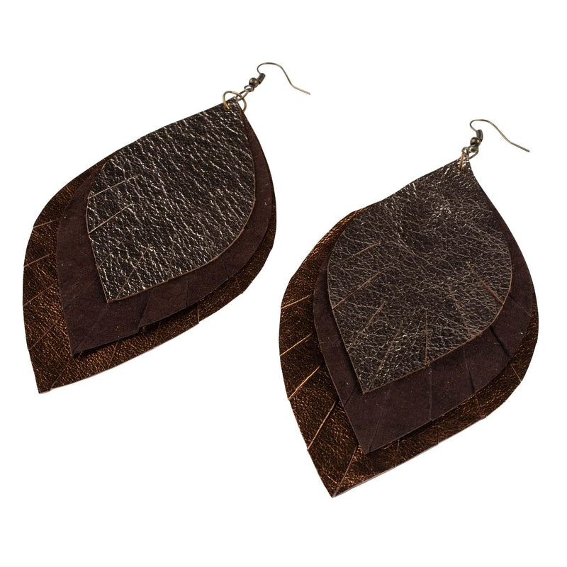 Metallic Leather Earring - GLORY HAUS 