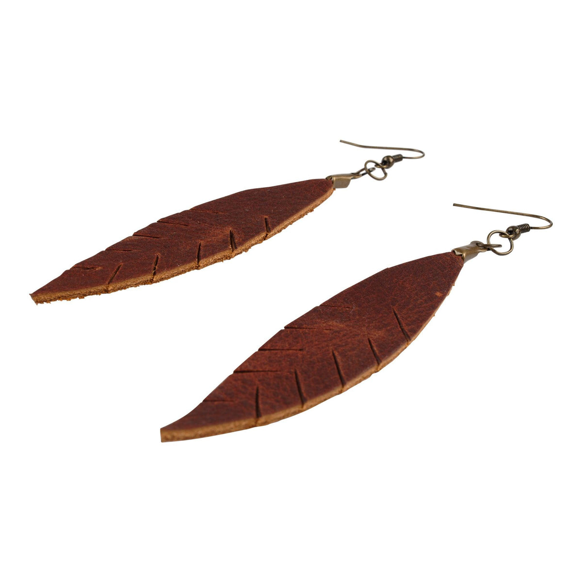 ROP-Petite Leather Feather Earring - GLORY HAUS 