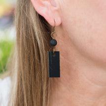 Lava & Leather Oil Diffusing Earrings - GLORY HAUS 