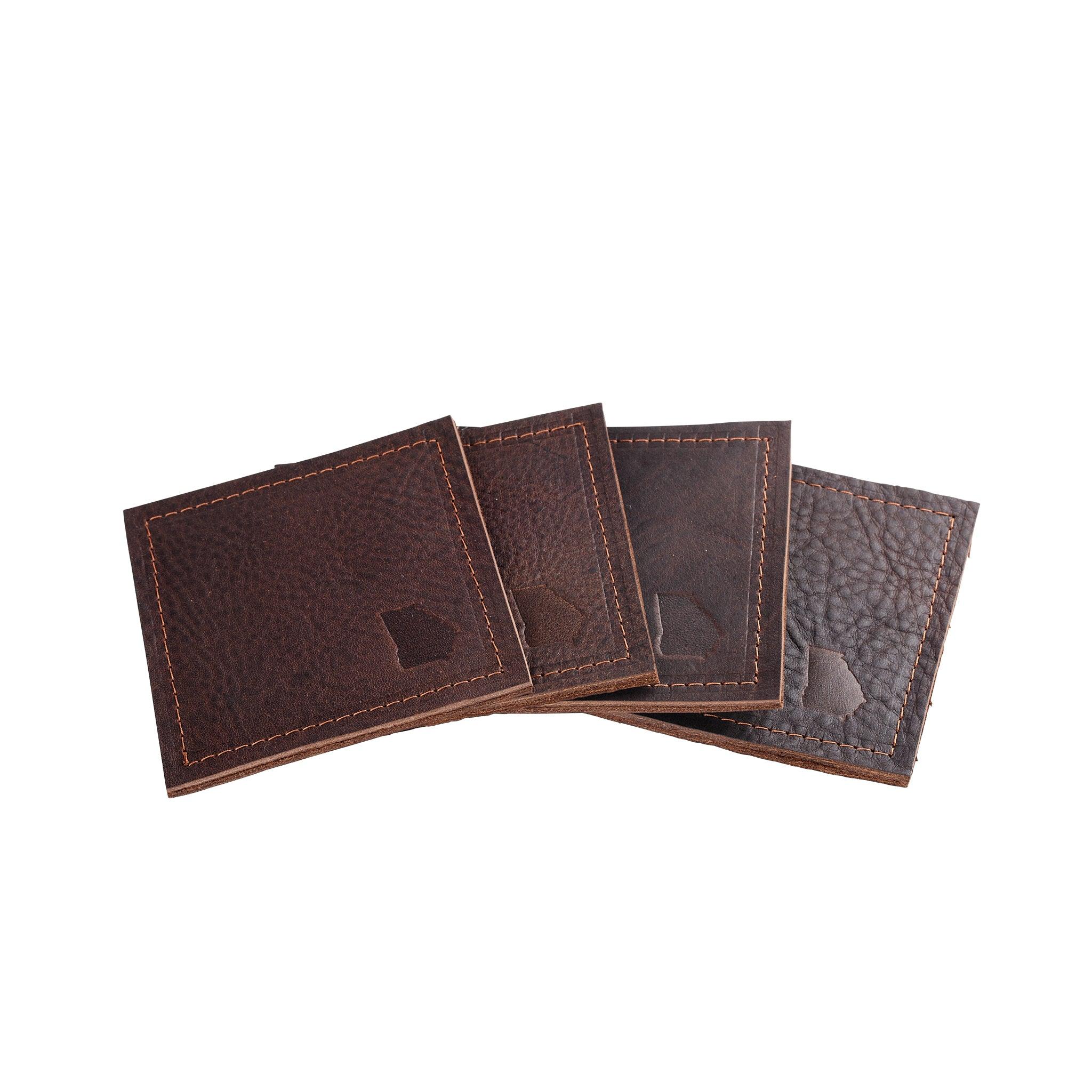 Georgia Leather Coaster (Set of 4) - Thumbnail 2