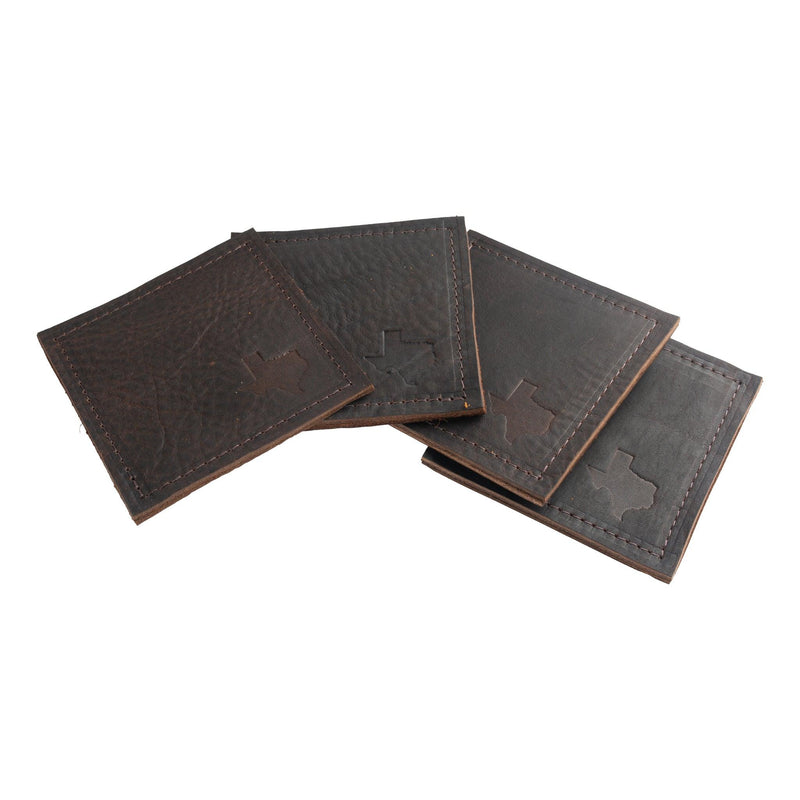 Texas (State of) Leather Coaster (Set of 4) - GLORY HAUS 