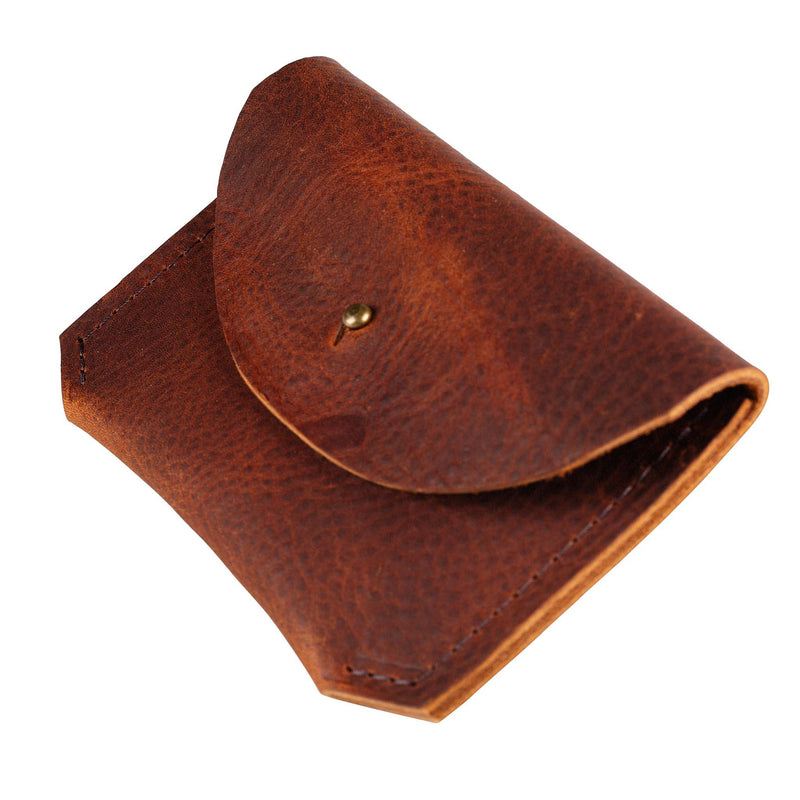 Leather Card Carrier in Cognac - GLORY HAUS 