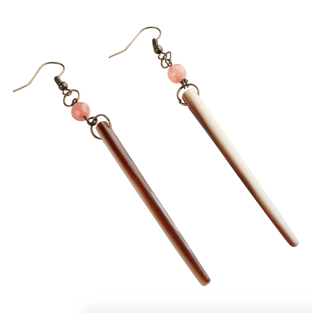 Horn Dangle Earring with Bead - GLORY HAUS 