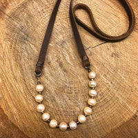 Pearl & Leather Necklace - GLORY HAUS 