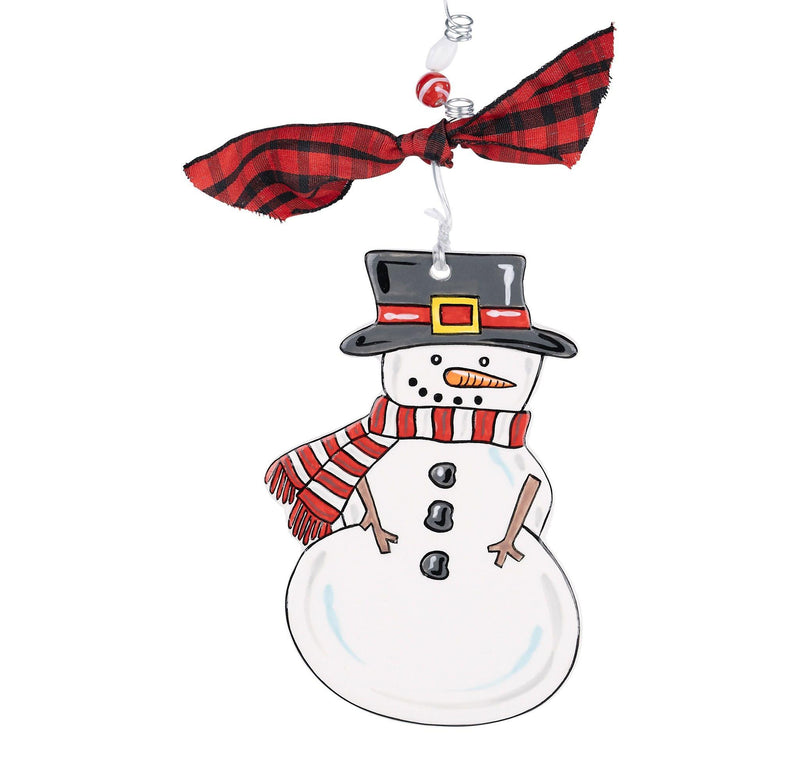 Tophat Snowman Flat Ornament - GLORY HAUS 