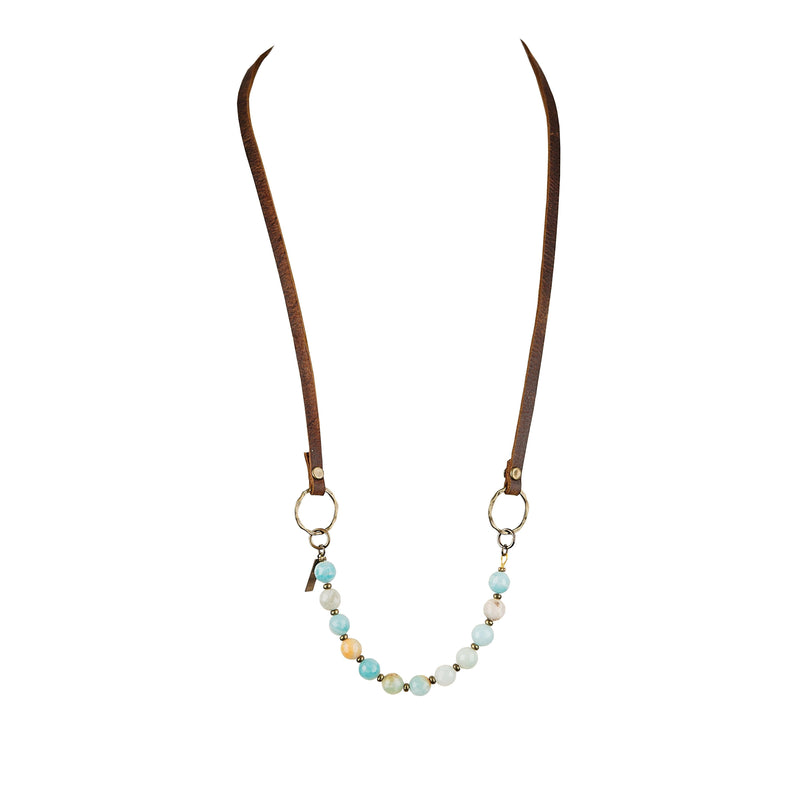ROP-Amazonite Stone Necklace - GLORY HAUS 
