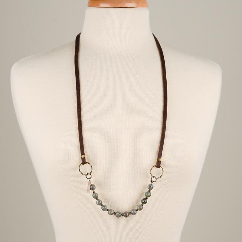 ROP-Labradorite Stone Necklace - GLORY HAUS 