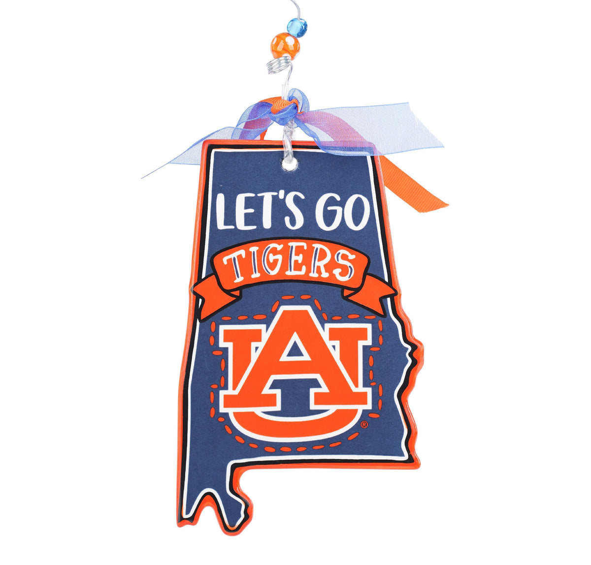 Let's Go Auburn Flat Ornament - GLORY HAUS 