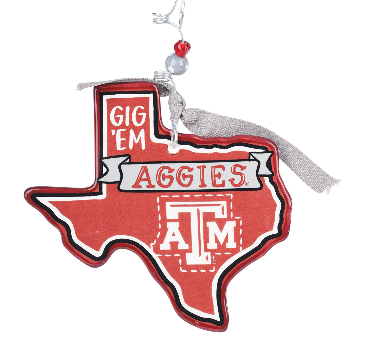 Let's Go Texas A&M Flat Ornament - GLORY HAUS 