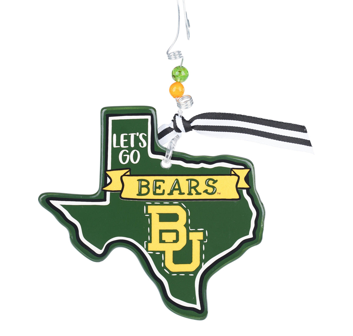 Let's Go Baylor Flat Ornament - GLORY HAUS 