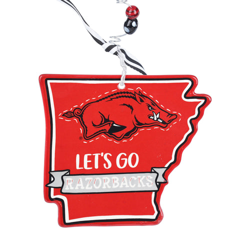 Let's Go Arkansas Flat Ornament - GLORY HAUS 