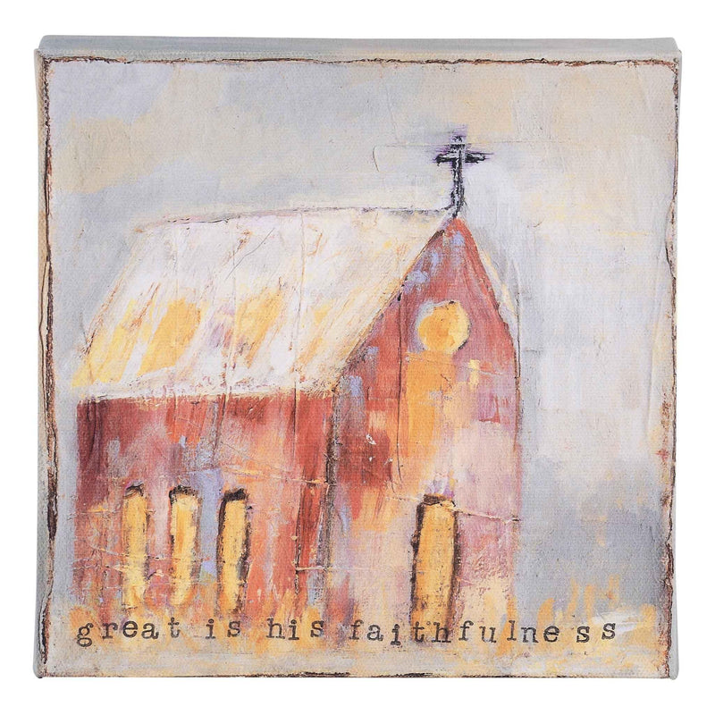 Stained Glass Faithfulness Church Canvas - GLORY HAUS 