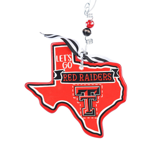 Let's Go Texas Tech Flat Ornament - GLORY HAUS 