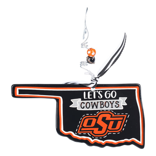 Let's Go Oklahoma State Flat Ornament - GLORY HAUS 