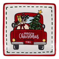 Red Truck Merry Christmas Canape Plate - GLORY HAUS 