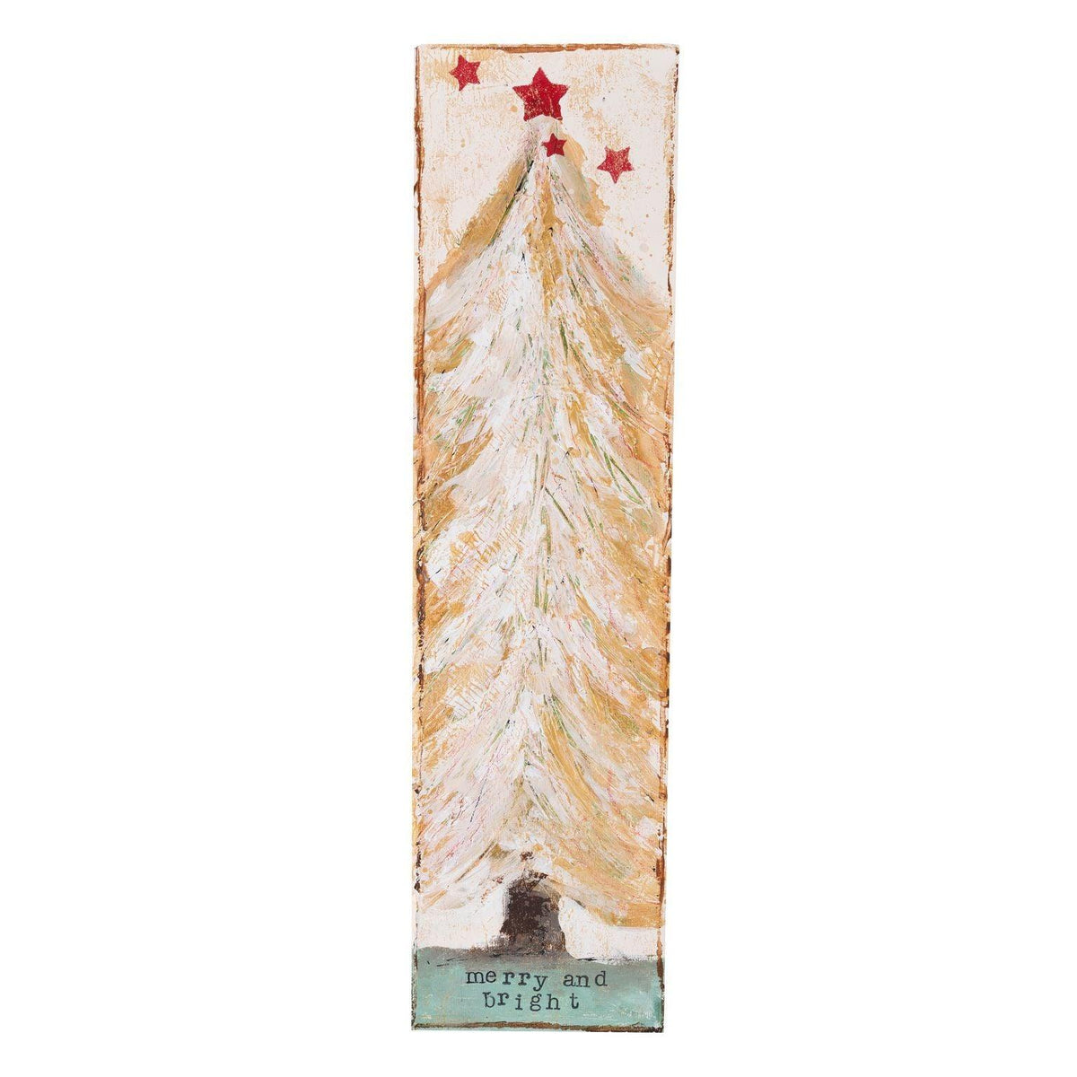 Merry and Bright Gold Christmas Tree Canvas - GLORY HAUS 