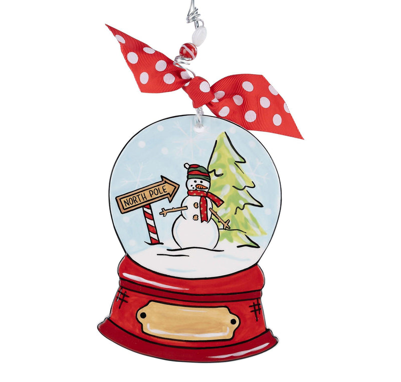 North Pole Snowglobe Flat Ornament - GLORY HAUS 